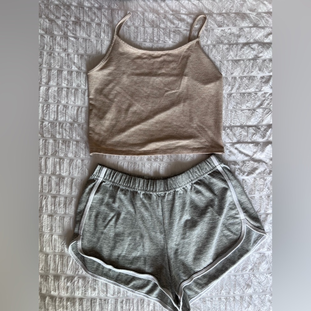 American Eagle Crop Tank Top & Short Lounge Set Size Medium